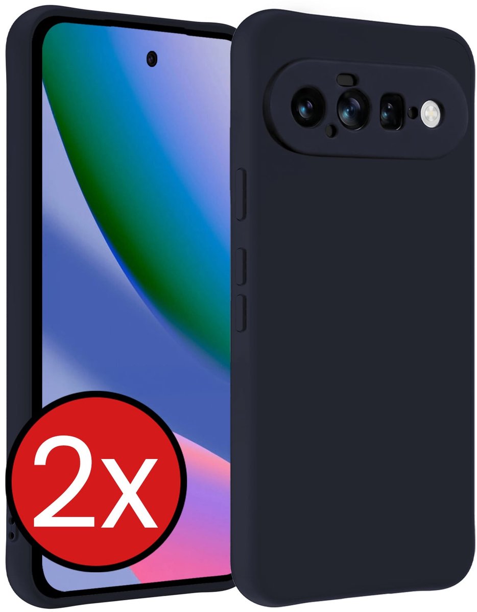 Hoesje - 2 Stuks - Geschikt voor Google Pixel 11 - Sterk & Shockproof - Telefoonhoes - Back Cover - Case Siliconen - Telefoon Hoes - Donkerblauw