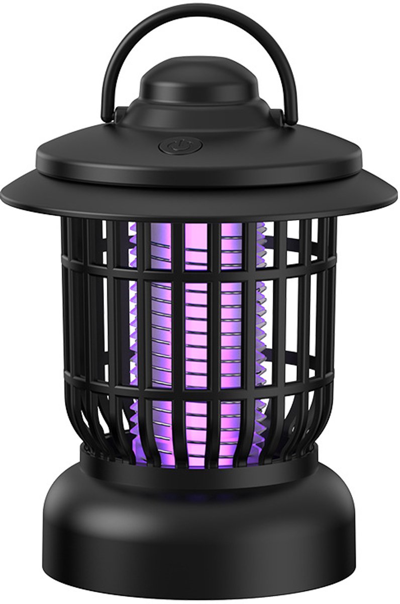 2-in-1 Kampeerlamp en Muggenwerper - Oplaadbare USB Buitenlamp - Ophanglamp voor Tent Tuin en Wandelen - Zwart