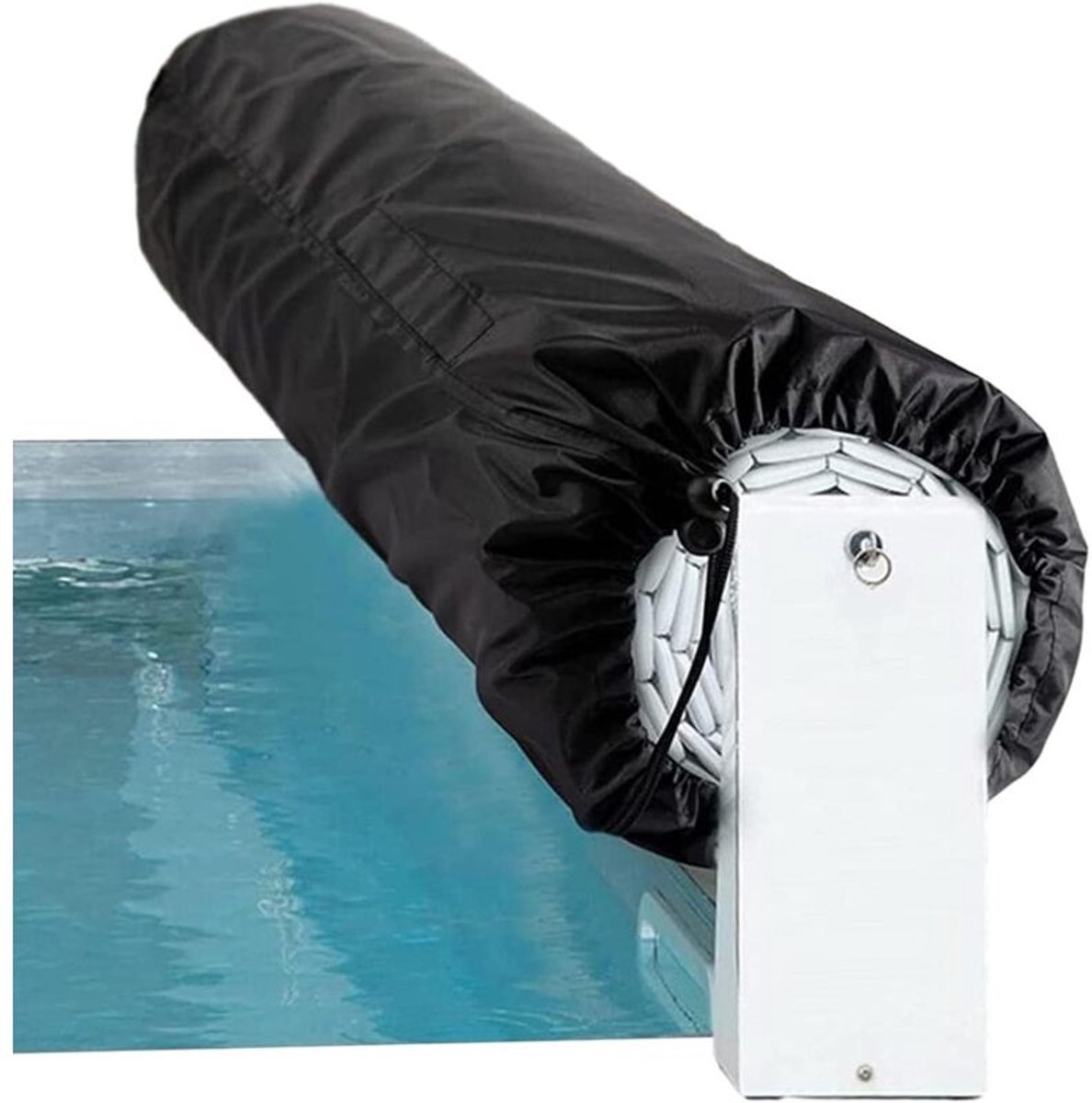 Oprolsysteem voor zwembadafdekking (490 x 96 cm) – duurzame, waterdichte afdekking – nylon bevestiging & aluminium gesp – voor thermische isolatie