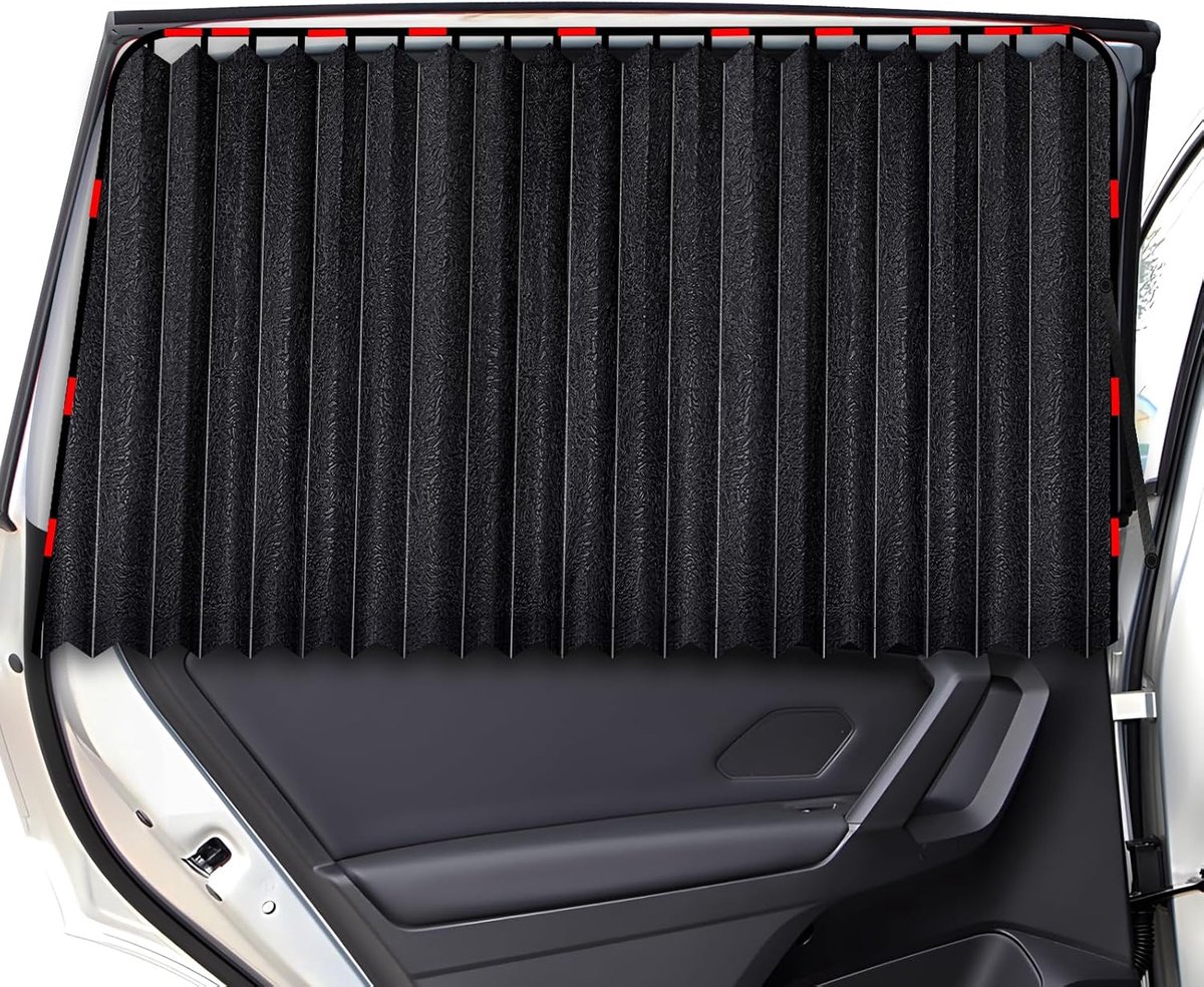 SnelShoppen - Car Sun Shade Curtain Magnetisch UV Bescherming - Zwarte Auto Zonnescherm - 2 Stuks - Verstevigd Materiaal - Privacy en Comfort voor Aut