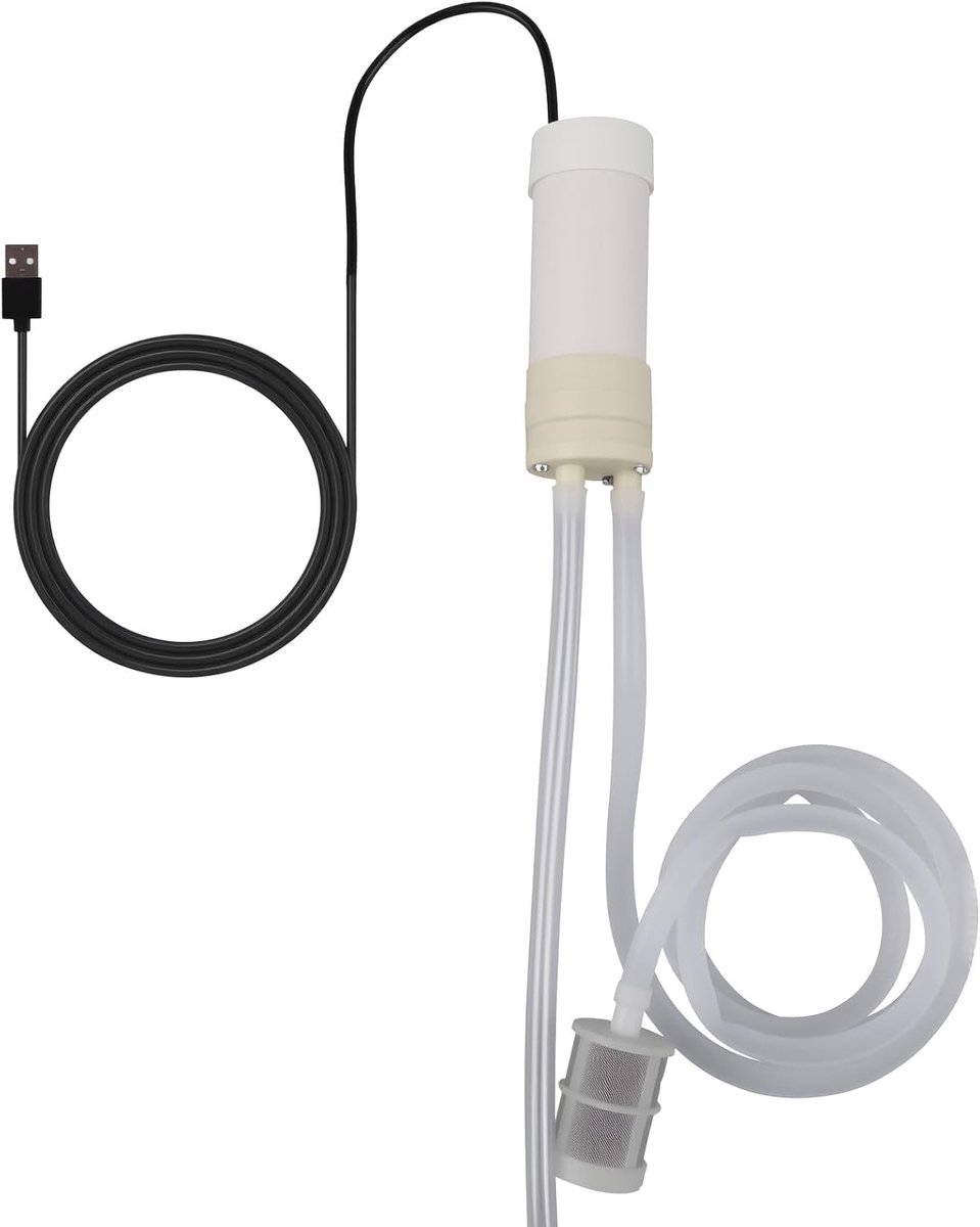 SnelShoppen - Mini-waterpomp, zelfaanzuigend, 5 V USB-aangedreven, compacte waterpomp met 1 m PVC-slang, ideaal voor tuin, aquarium, auto en industrie