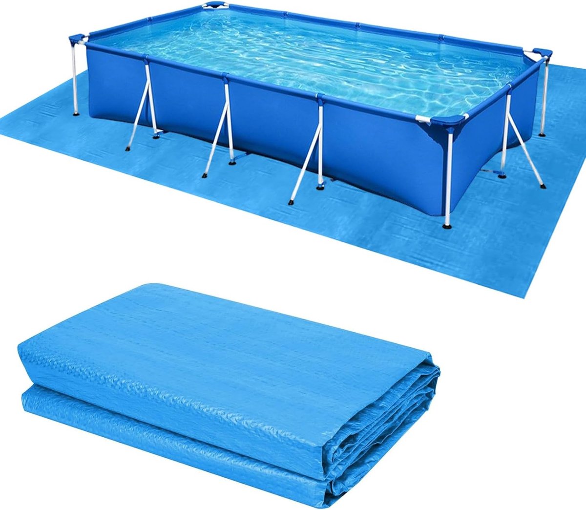 SnelShoppen - Pool Cover, Waterdichte Rectangular Pool Mat, Beschermende Grondzeil voor Tuin en Buiten, Vouwbare Poolvloer Bescherming, Hoogwaardige M