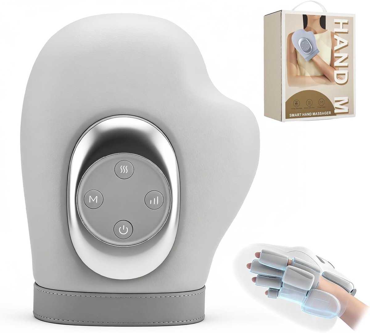 SnelShoppen - Hand Massager met Warmte en Compressie, Elektrische Massagehandschoen, Oplaadbare Massagetoestel, 3 Massage Modi, 3 Warmte-instellingen,