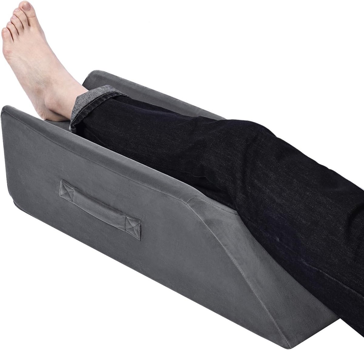 Kniekussen van Geheugenschuim voor Ondersteuning van de Benen, Verbeterde Slaap en Comfort na Operatie, Geschikt voor Thuisgebruik (Donkergrijs)