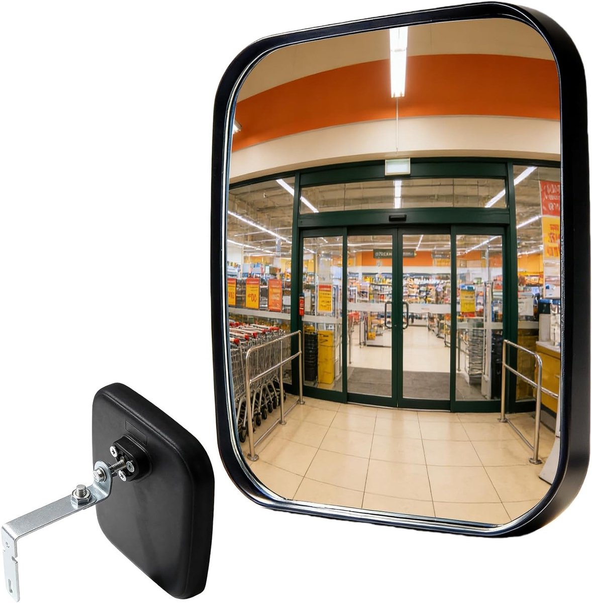 Verkeersspiegel 19 x 16 cm - Verstelbare groothoek convexe spiegel voor veiligheid in garage, magazijn en openbare ruimtes