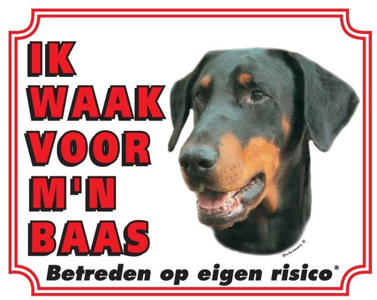 Bol.com Dobermann Waakbord - Ik waak voor mijn baas aanbieding