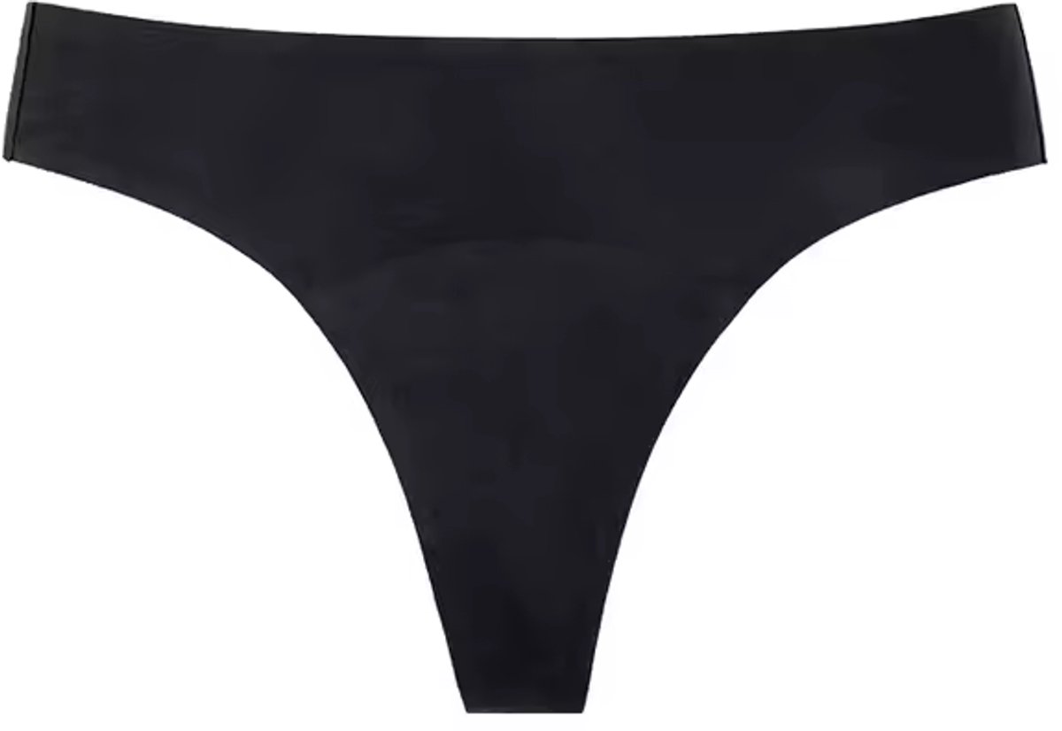 Vrouwen Menstruatie String Zwart - 4-Laags Lekvrij Ondergoed - Ademend Katoen & Bamboevezel - Period Flow - Maat XL