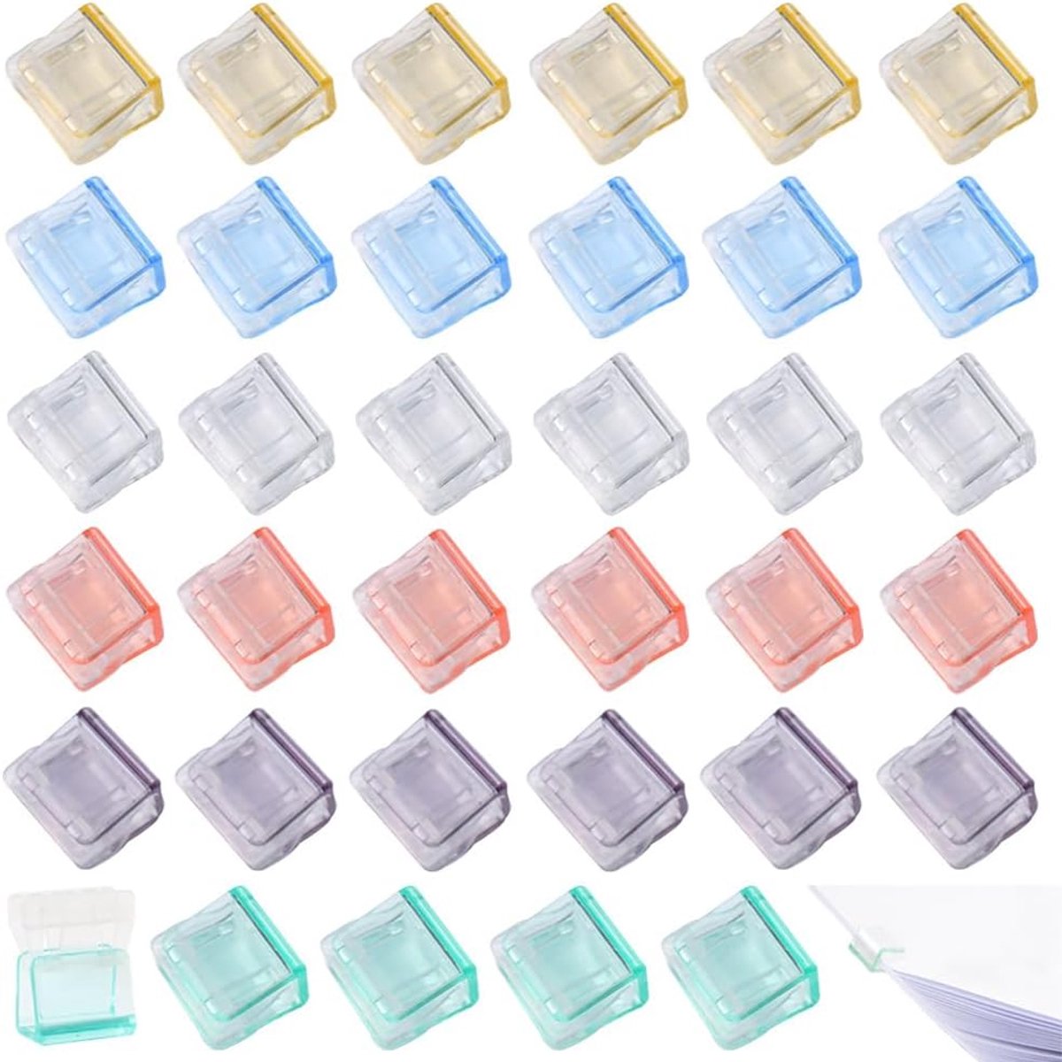 SnelShoppen - 90 Stuks Herbruikbare Clip Clips, Creatieve Kantoorbenodigdheden, Transparante Binding Clips, Kleurige Plastic Paperclips, Duurzaam, Beu