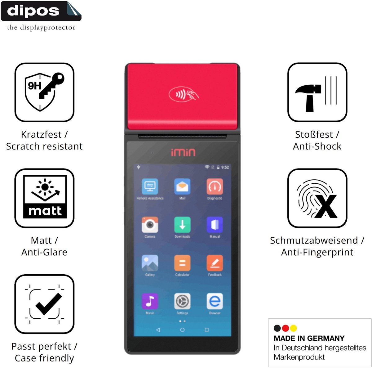 dipos – 2x Matte Pantserfolie geschikt voor IMIN M2 / M2 Pro | 9H Screenprotector