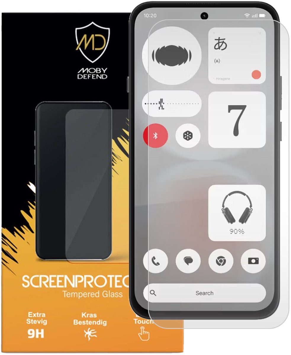 MobyDefend Screenprotector - Geschikt voor Nothing Phone (4b) - Case-Friendly Screensaver - Gehard Glas