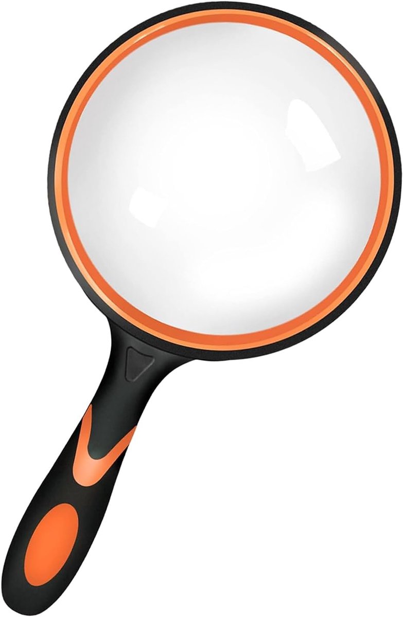 SnelShoppen - 110mm Vergrootglas, Schokbestendig Magnifier met Zacht Handvat, Ideaal voor Senioren en Kinderen, Groot voor Wetenschappelijke Boeken, H