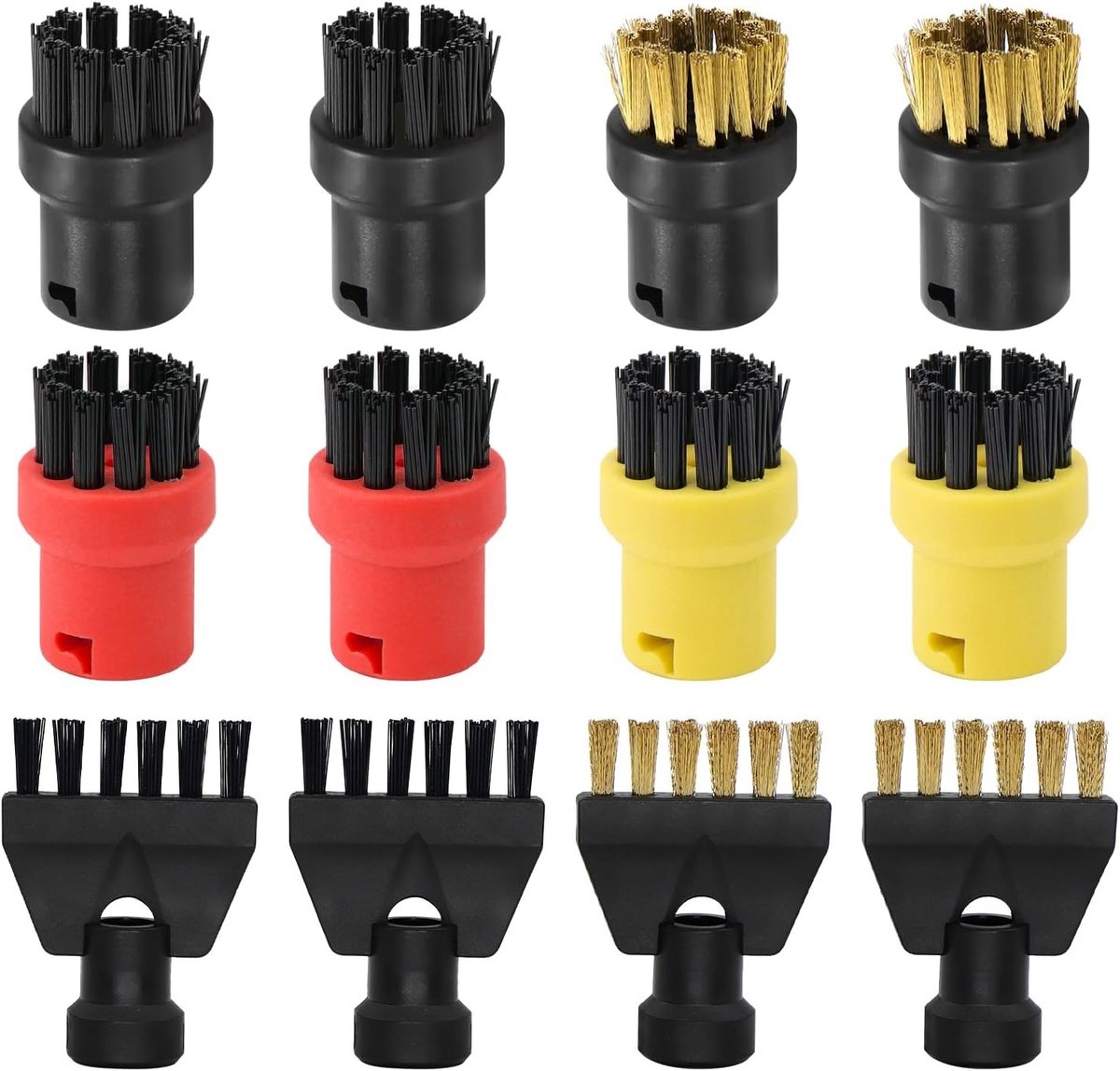 12-delige Accessoireset voor Stoomreinigers, Inclusief Rond Borstel, Joint Borstel en Platte Borstel voor Efficiënte Reiniging en Onderhoud