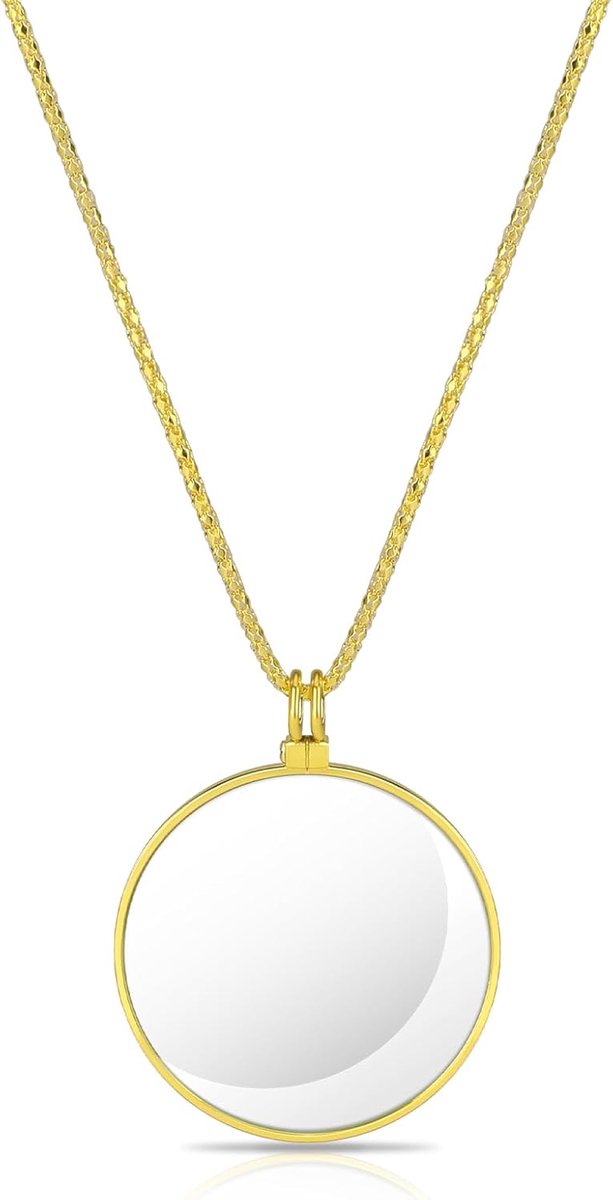 SnelShoppen - Monoculaire Vergrootglas - 5x Metalen Loupe met Ketting en Mini Gouden Hanger, Retro Monocle voor Lezen, Vintage Design