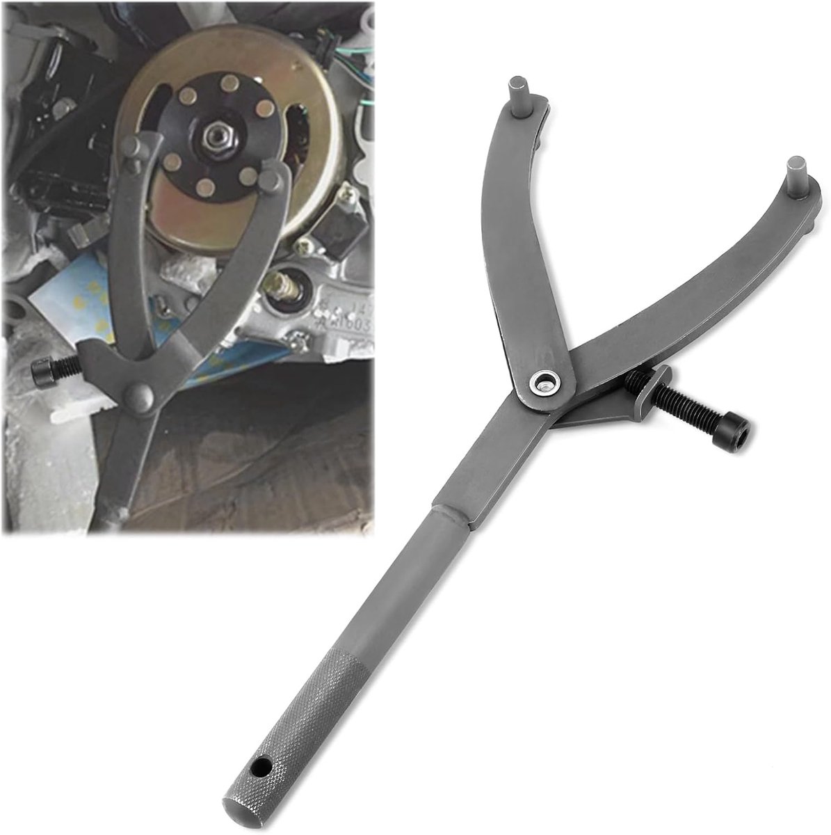 SnelShoppen - Universele Clutch Wrench Variomatic Blocking Tool - Hoogwaardige Stalen Dismantling Holder voor Motoren - Ideaal voor Reparaties en Onde