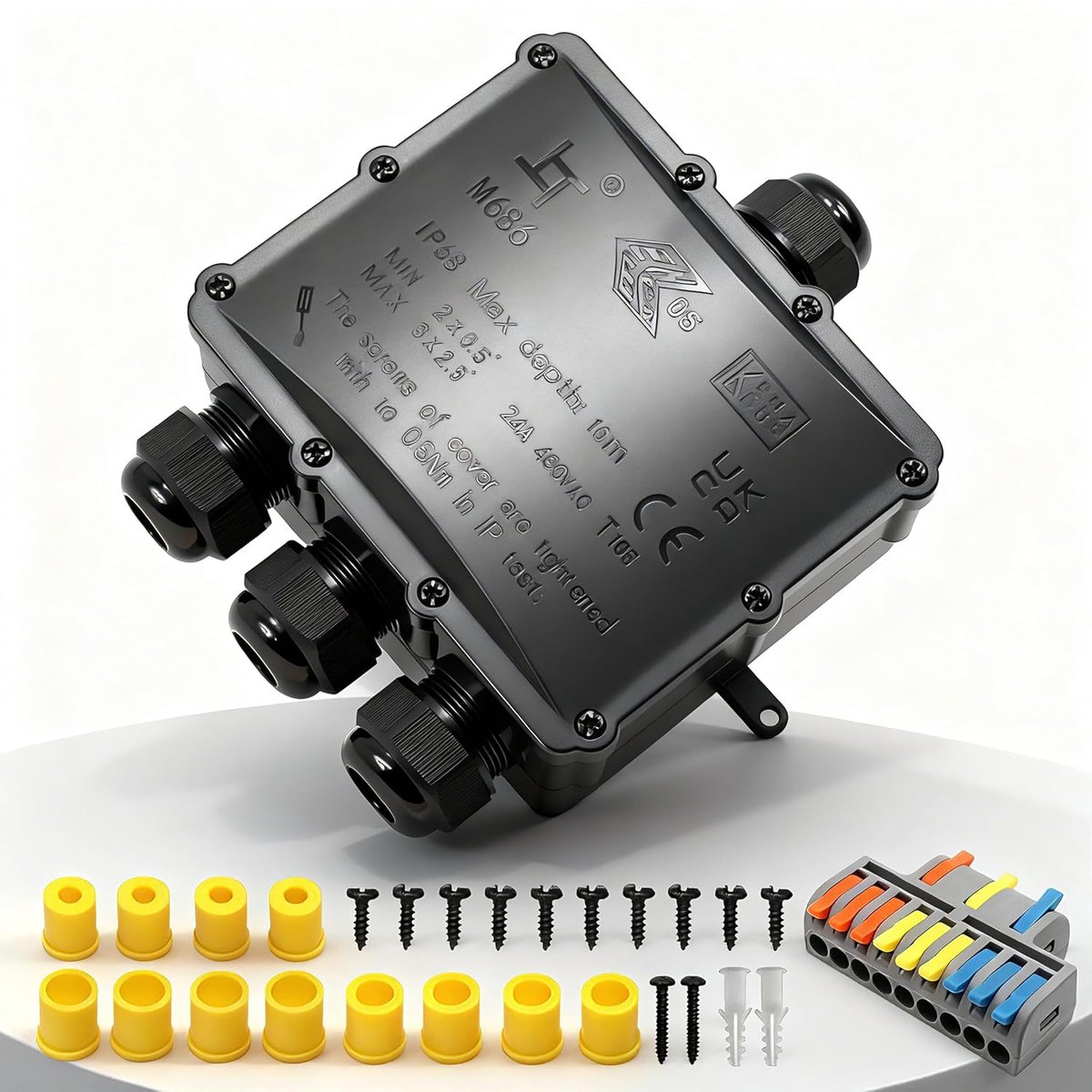 SnelShoppen - 4-Weg Junction Box - IP68 Waterdichte Kabelverbinder voor Buiten - Outdoor Elektrische Aansluitdoos - Grondkabel Terminaal - Kabeldiamet