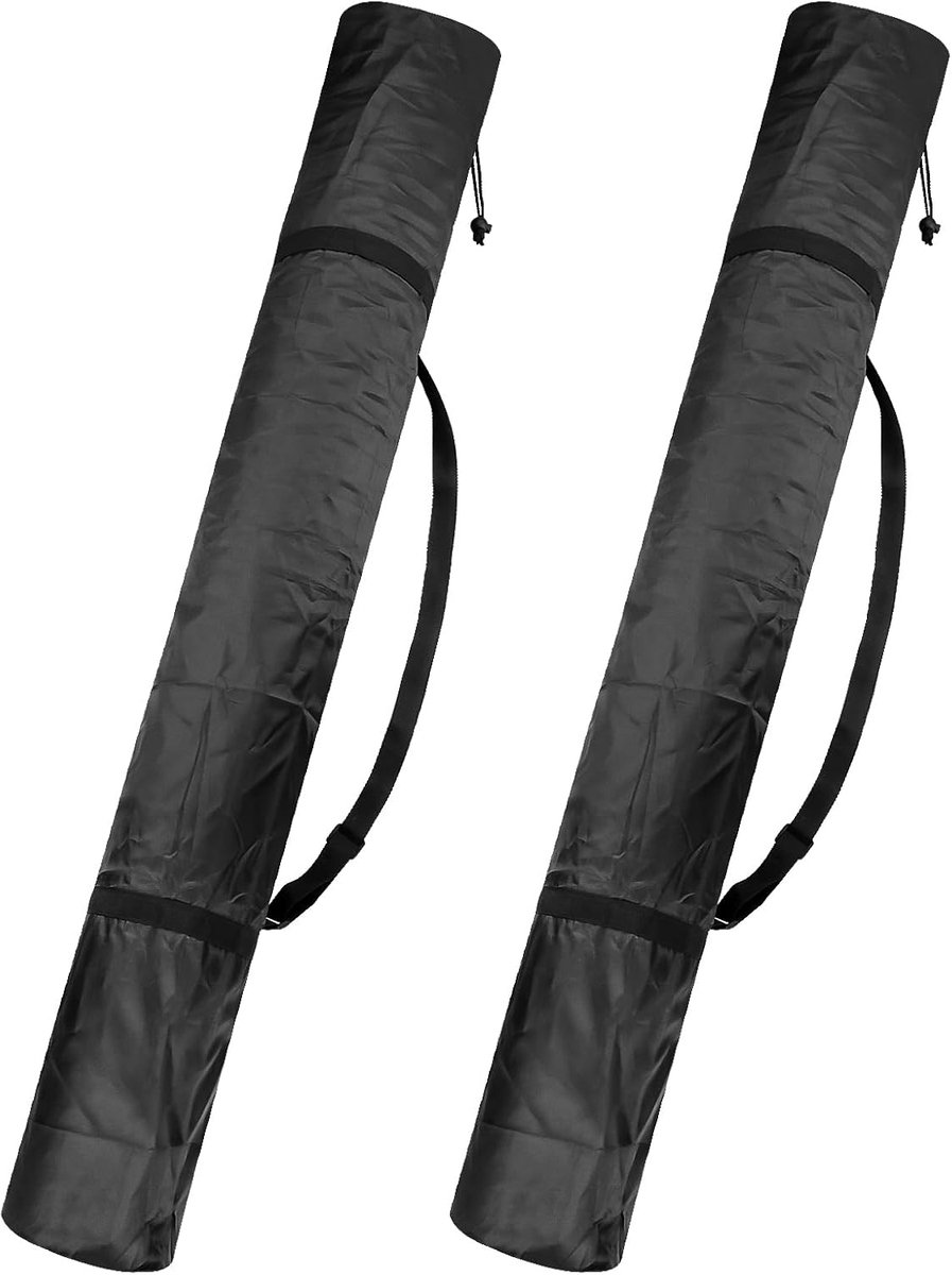 SnelShoppen - 2 Stuks Statiefdraagtas 23x130 cm, Opbergtas met Trekkoord, Lichtstandaard Draagtas van 210D Polyester, Compact en Duurzaam voor Tentsto
