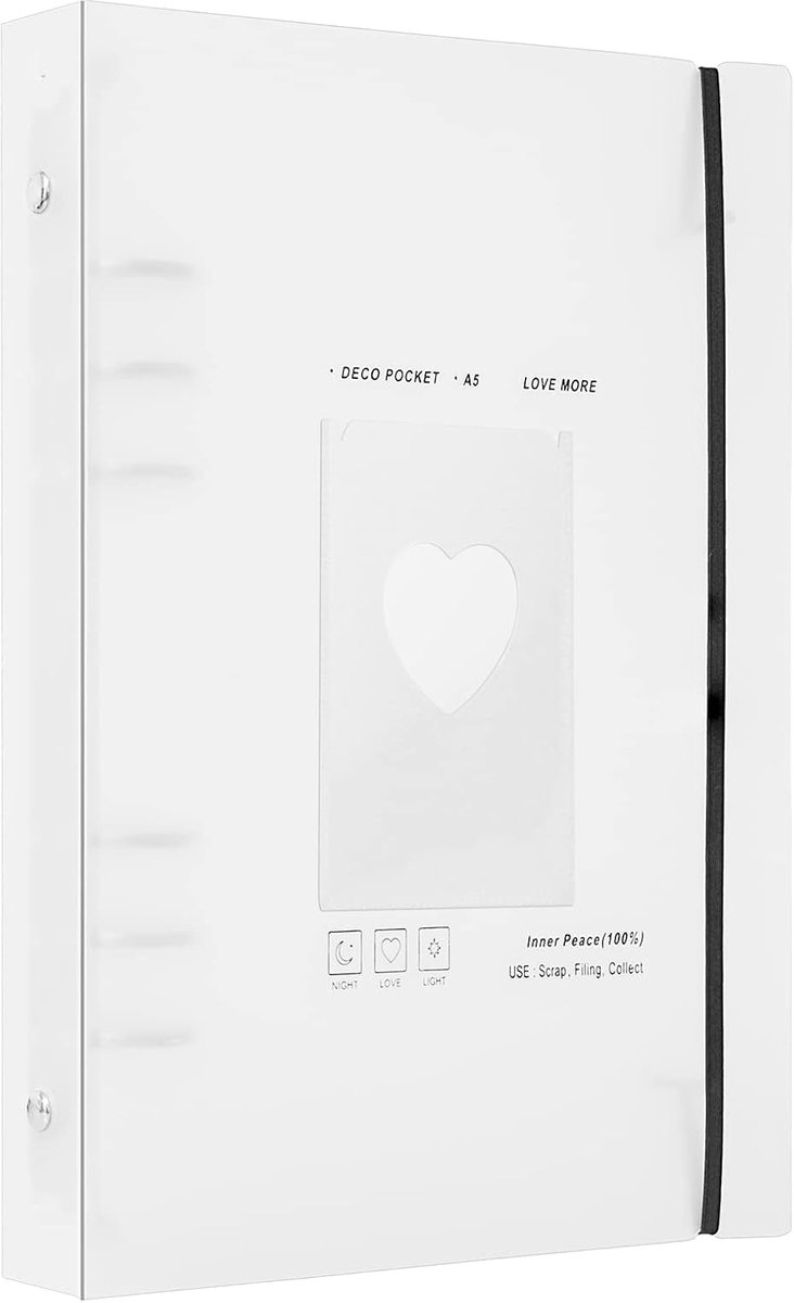 SnelShoppen - A5 K-pop Foto Kaarten Folder met 6 Ringen - 25 Bladen - 200 Pocket Foto Album - Losse Bladen - Herbruikbare Scrapbook - Waterdichte Noti