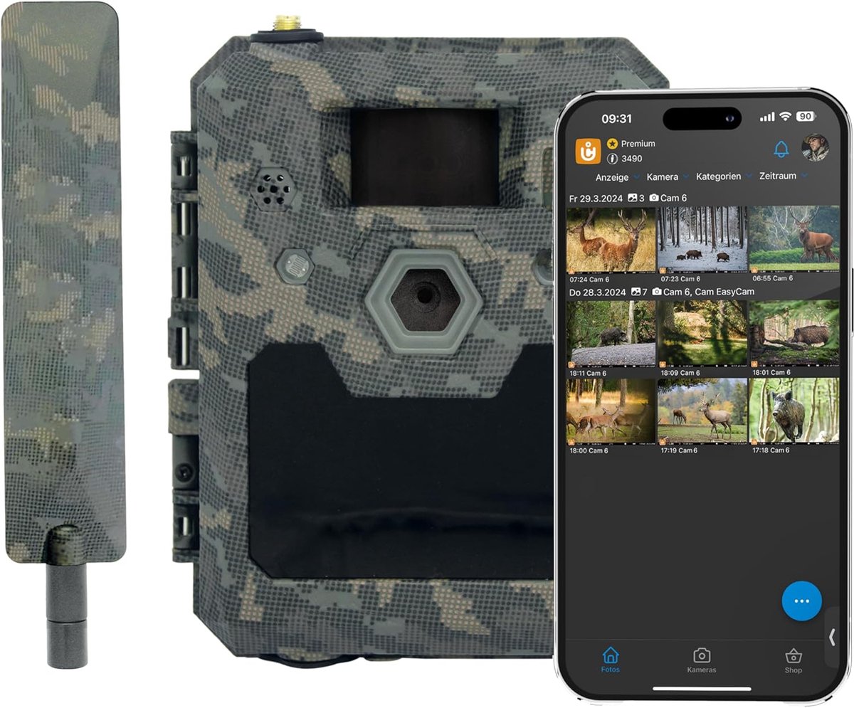SnelShoppen - Wildlife Camera 4G met Full HD Beelden, Nachtzicht, Bewegingssensor, Mobiele App en 16GB SD Kaart - Perfect voor Natuurwaarneming en Bui