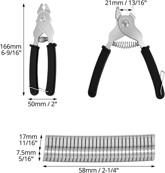 SnelShoppen - Worst Klem Pliers met 1200 Clips, Draad Gaas Pliers van Roestvrij Staal, Perfect voor Hekken, Dierkooien, Ergonomisch Ontwerp van Snelshoppen — afbeelding 4