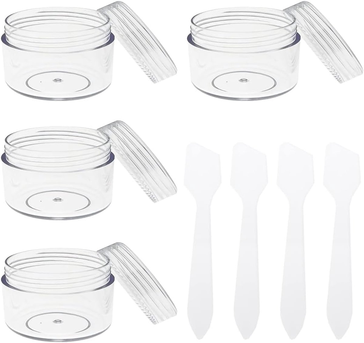 SnelShoppen - 4 Pack Transparante Cream Jars voor Lip Balm, Lotion en Crème - 20ml met Deksel - Ideaal voor Reis, Cosmetica en Toilettas
