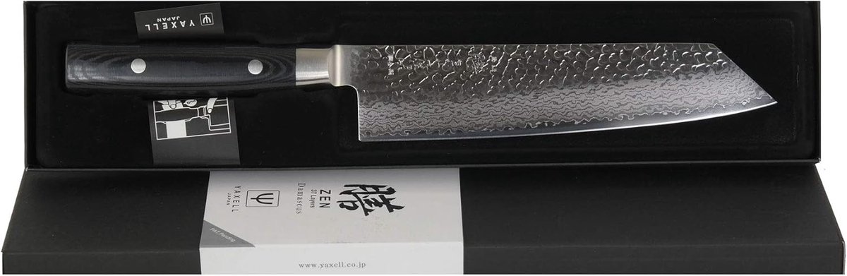 SnelShoppen - Kiritsuke Koksmes 20 cm - Damast Messenset - 37 Lagen Roestvrijstalen Klinge - Mikarta Handgreep - Voor de Professionele Keuken