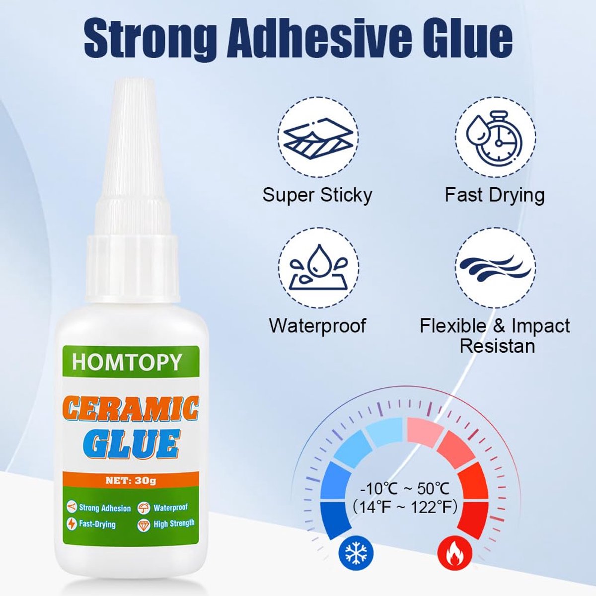 SnelShoppen - Ceramic Adhesive 30 g - Extra Sterk, Waterproof, Snel Superlijm voor Keramiek, Porselein, Anti-Droging, Transparant, Reparatielijm voor