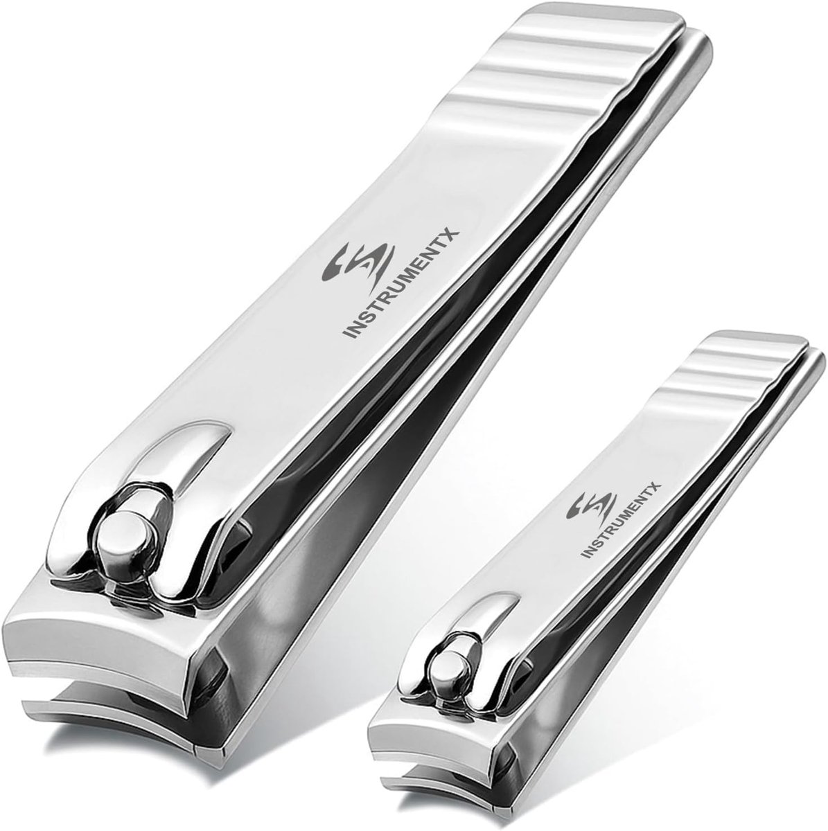 SnelShoppen - Heavy Duty Nagelknipper Set 2 Stuks - Ergonomische Roestvrijstalen Nagelsnijder voor Vingernagels en Dikke Teennagels - Ultra Scherp en