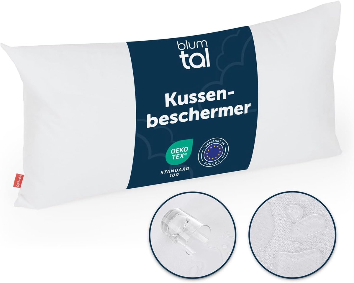 SnelShoppen - Set van 2 Waterdichte Kussenhoezen 60 x 70 cm - Ademend, Anti-Mijt, Oeko-Tex 100 Gecertificeerd - Perfect voor Thuis, Camping en Kindere