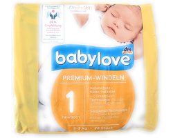 SnelShoppen - Premium Kwaliteit Luiers - Babylove 28 Lagen Extra Zacht - Maat 1 - Voor Pasgeborenen 2-5 kg - Waterdicht - 28 Stuks