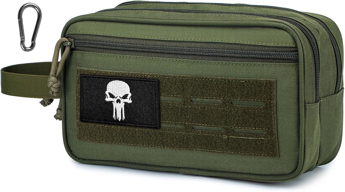 SnelShoppen - Tactical Toilettas voor Mannen - Goed Organiseerde Hygiëne Tas - Waterdichte Reistas voor Cosmetica, Scheersets, Ideaal voor Reizen, Spo
