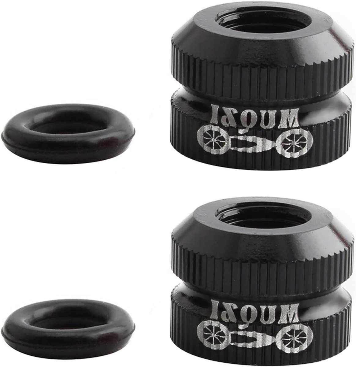 SnelShoppen - 2 Packs Fietsband Presta Ventiel Moeren met Afgedichte O-Ringen voor Mountainbike Accessoires - Zwart