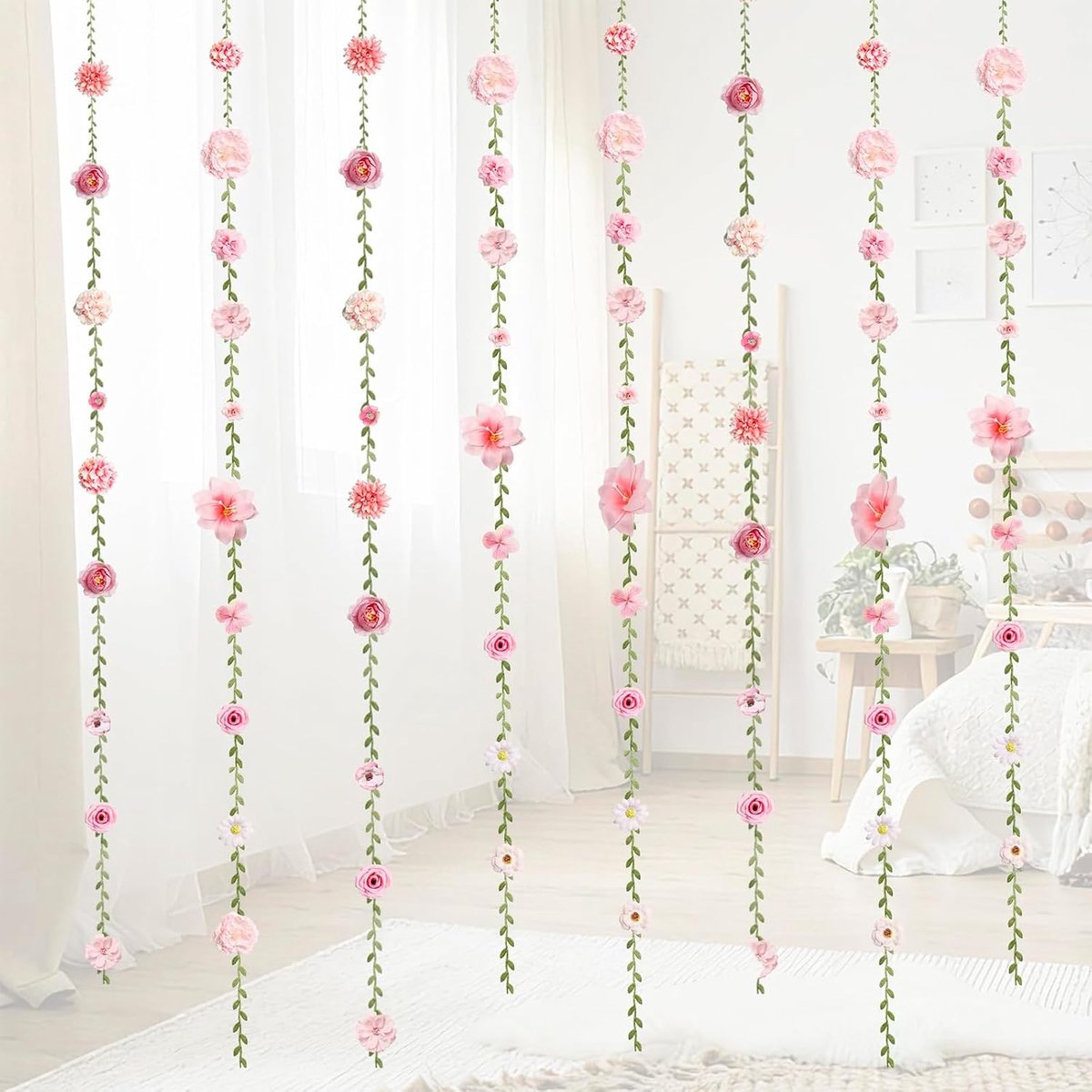 SnelShoppen - 6 Stuks Bloemen Slinger 200 cm Kunstbloemen Decoratie voor Bruidsdecoratie, Trouwboog, Verlovingsfeest, Slaapkamerwand en Feestjes