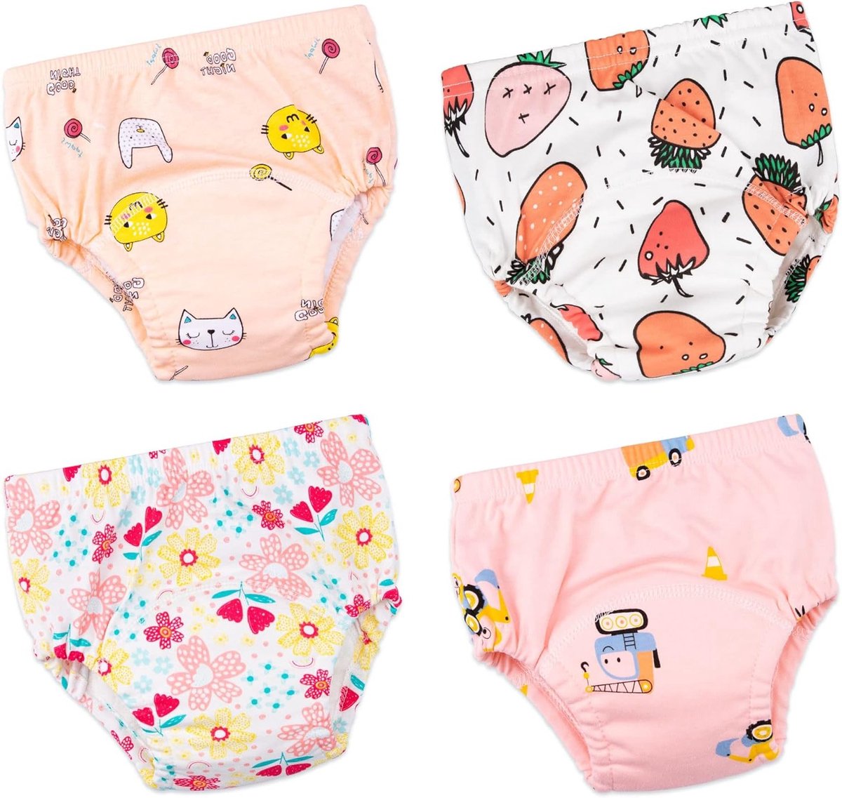 Potty Training Ondergoed voor Meisjes 2T 3T 4T - 4 Stuks - Roze - Comfortabel en Ademend voor Peuters