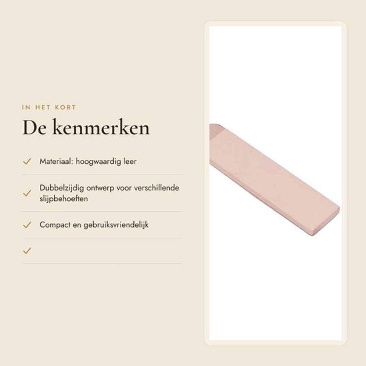 Strop Kit Dubbelzijdig Ontwerp - Slijpsteen voor Messen - Houtbewerking - Honen - Polijsten - Compact Formaat
