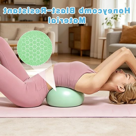 Set van 4 explosiebestendige Pilatesballen van 25 cm - Antislip gymnastiekballen voor buik- en schoudertraining, balans en sportactiviteiten — afbeelding 4