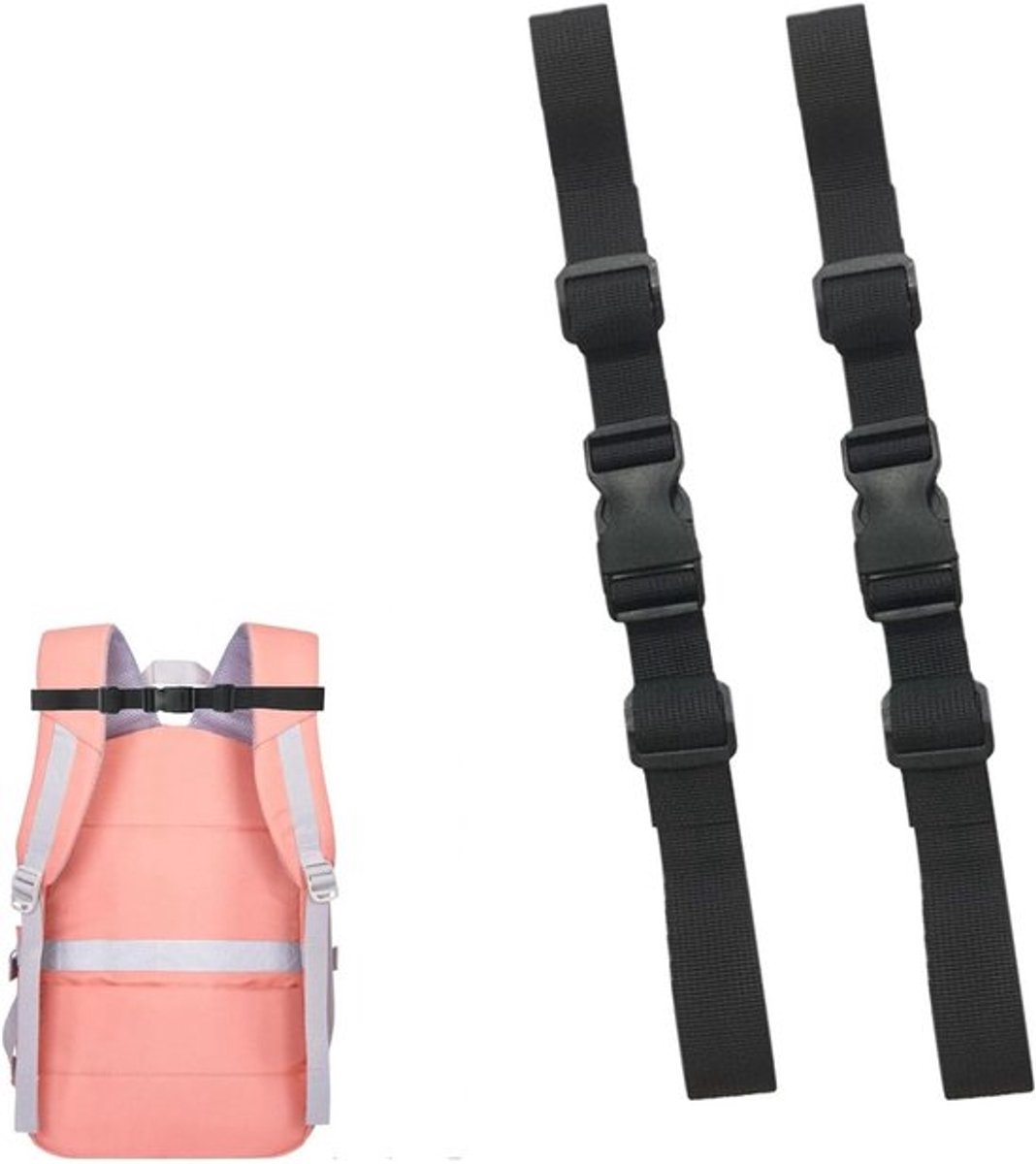 Verstelbare Borstband voor Schooltassen, Stevige Schouderbanden, Nylon met Gesp, 2 Stuks, Ideaal voor Kinderen en Jongeren
