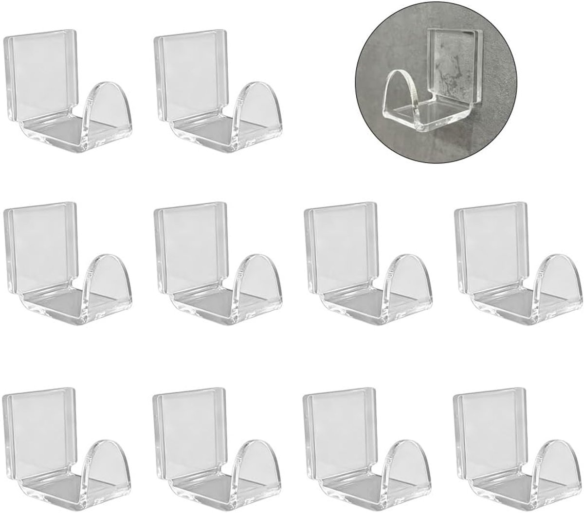 SnelShoppen - 10 Stuks Zelfklevende Wandhaakjes - Transparante Decoratieve Haakjes voor Badkamer, Keuken, Kantoor - Ideaal voor Jassen, Handdoeken, Sl