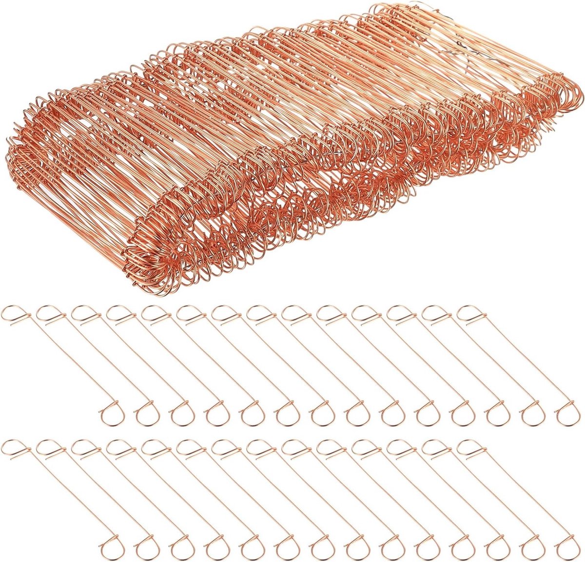 250 Stuks Dubbele Lussen Versterkingsdraad Ties, 1mm x 100mm, Stevige Stalen Bevestigingen voor Beton en Tuinhekken