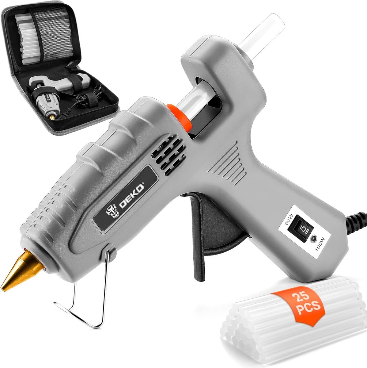SnelShoppen - Dubbelt temperatuur Lijmpistool 60/100W met 25 Lijmstaven voor DIY, School, Verpakkingen en Reparaties - Milieu-vriendelijk en Hoge Visc