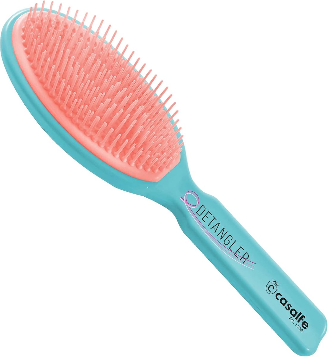 SnelShoppen - Detangling Haarborstel Zonder Trekken, Breekt Geen Haar, Ergonomisch Handvat, Hytrel Materiaal, Lichtblauw en Roze, Perfect voor Kindere