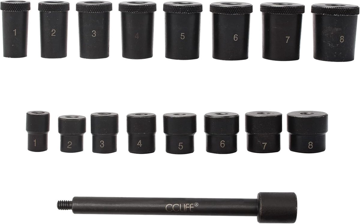 SnelShoppen - 17-delige Universele Koppeling Centering Set met Centreringspin en Adapters voor Auto's - Perfect voor het Vervangen van Koppelingplaten