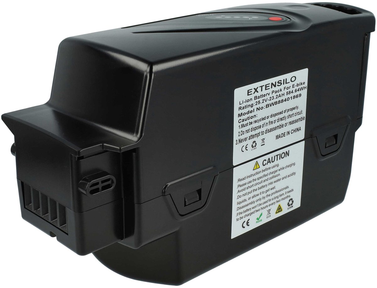 EXTENSILO Vervangende accu voor NKY252B2, NKY259B02, NKY266B02, NKY266B2, NKY259B2, NKY265B02, NKY265B2 voor e-bikes (23,2 Ah, 25,2 V, Li-ion) - Zwart