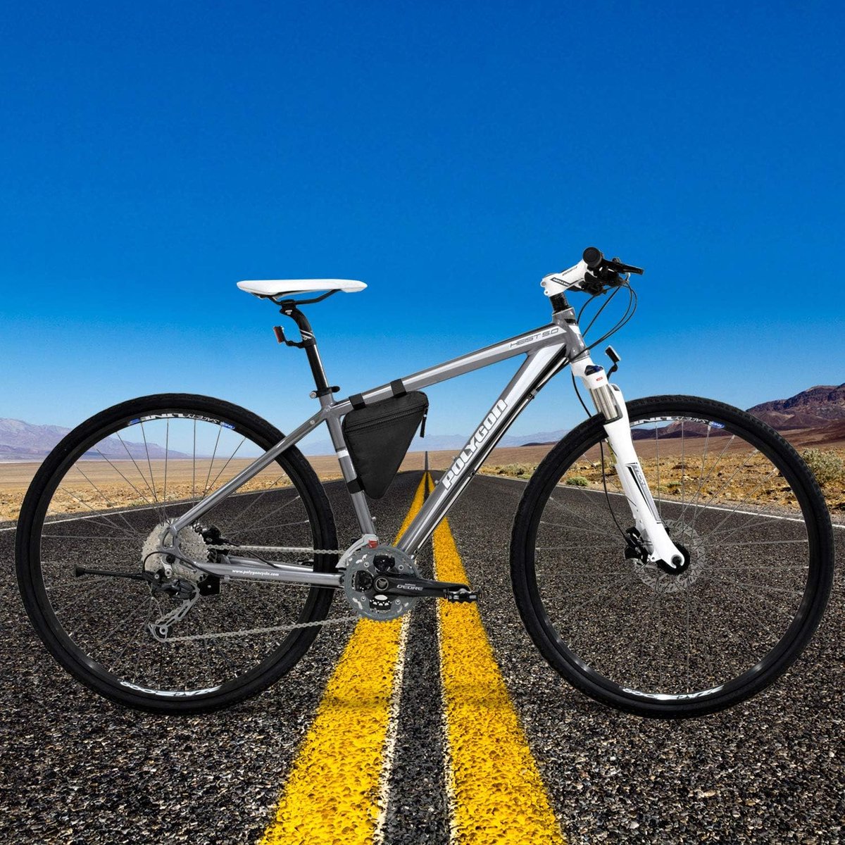 SnelShoppen - Bike Triangle Frame Bag - Fiets Fiets Handvat Voorzak Zadel Opbergtas voor Race- en Mountainbikes (Zwart) - Lichtgewicht en Aerodynamisc
