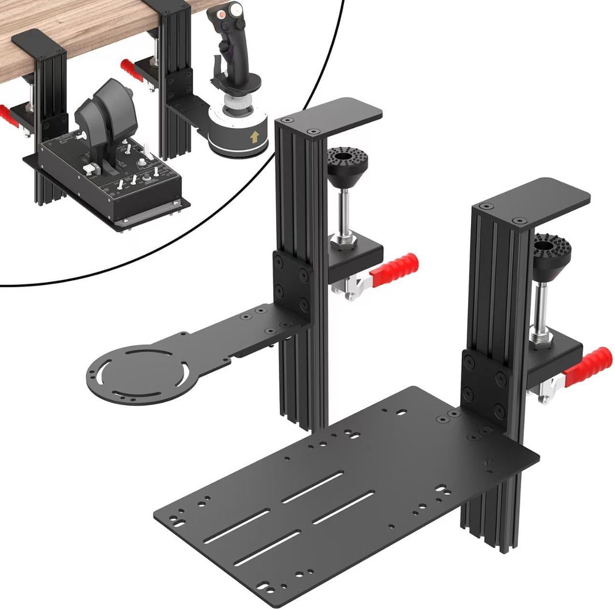 SnelShoppen - Desk Mount voor Throttle en Joystick - Universele Compatibiliteit met Flight Simulators - Stevige Bevestiging voor Gaming - Ideaal voor