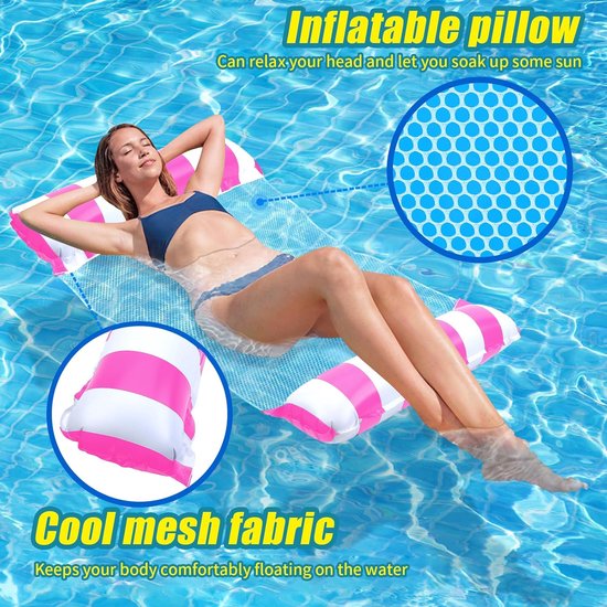 Thijox - Luchtmatras 4-in-1 Waterhangmat voor Volwassenen en Kinderen - Opblaasbare Zwembadaccessoires - 2 Stuks - Perfect voor Strand en Zwembad - Up van Thijox — afbeelding 3