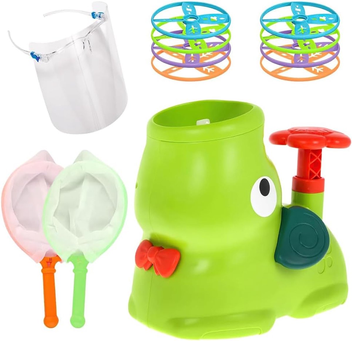 SnelShoppen - Outdoor Frisbee Launcher Set voor Kinderen van 3-12 Jaar - Interactieve Tuin Spellen met Veiligheidsbril en 8 Discs - Perfect voor Feest