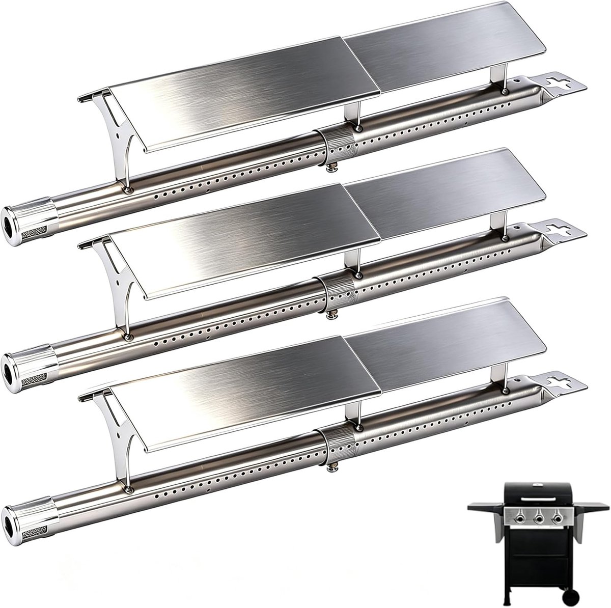 SnelShoppen - Universele Brandercap voor Barbecue 31-45 cm - RVS Vervangingsonderdelen voor Grill - Geschikt voor Camping, Tuin en Buitengebruik