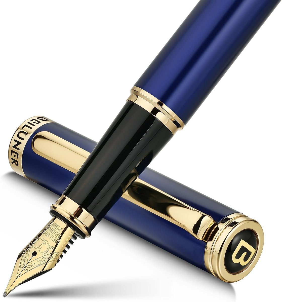 SnelShoppen - Luxe Vulpen - Britse Racing Groene Afwerking - 24K Gouden Accenten - Gouden Geplated Nib - Elegant Schrijven - Perfect Cadeau voor Hem e