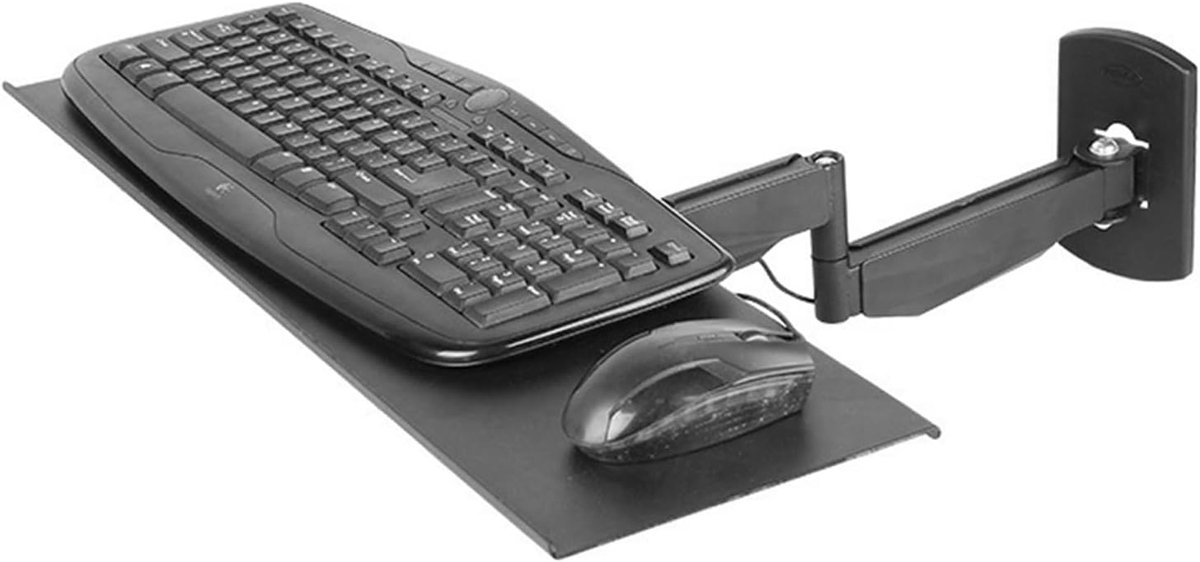 SnelShoppen - Keyboard Tray Wandmontage, Draaibare Keyboard Houder, Vouwbare Keyboard Steun, Geschikt voor Standaard en Extra Grote Toetsenborden, Rui