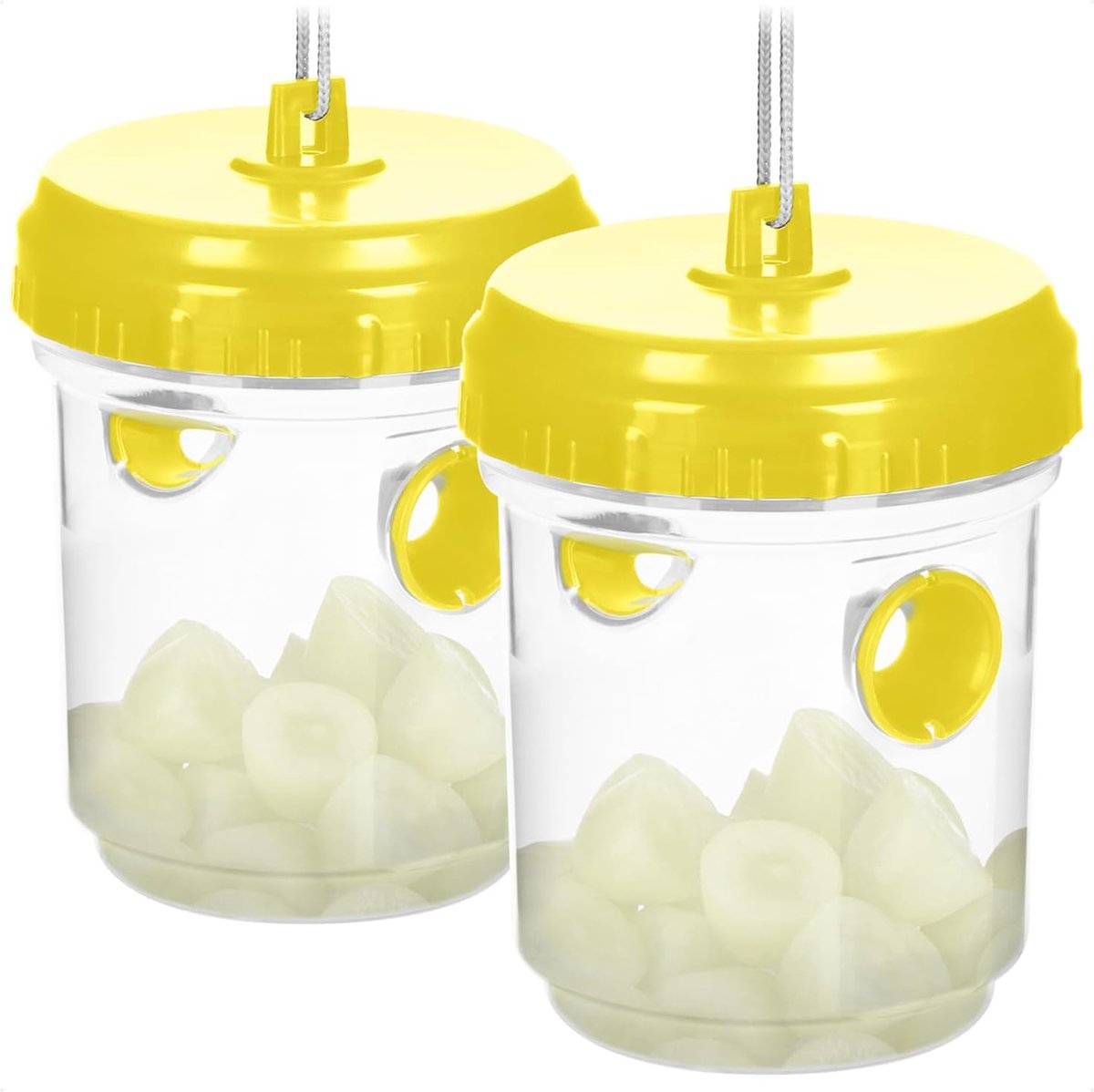 SnelShoppen - 2 x Insect Traps - Dierenvriendelijke Vliegenvanger voor Buiten - Plastic Insectenbeschermer - Geel 13 cm - Perfect voor Tuin, Camping e